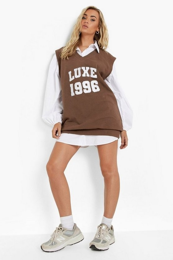 Emboridered 2 In 1 Shirt And Sweat Dress | Boohoo.com (US & CA)