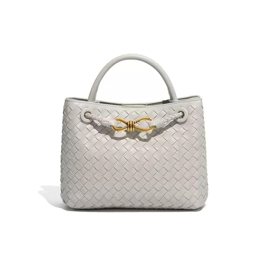 Gewebte Tragetasche für Damen, Leder, Schultertasche, Designer-Handtasche mit Tragegriff oben, s... | Amazon (DE)