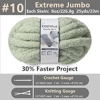 Chunky Yarn for Hand Knitting - #10 Chunky Chenille Yarn, Jumbo Big Thick Chunky Yarns for Croche... | Amazon (US)
