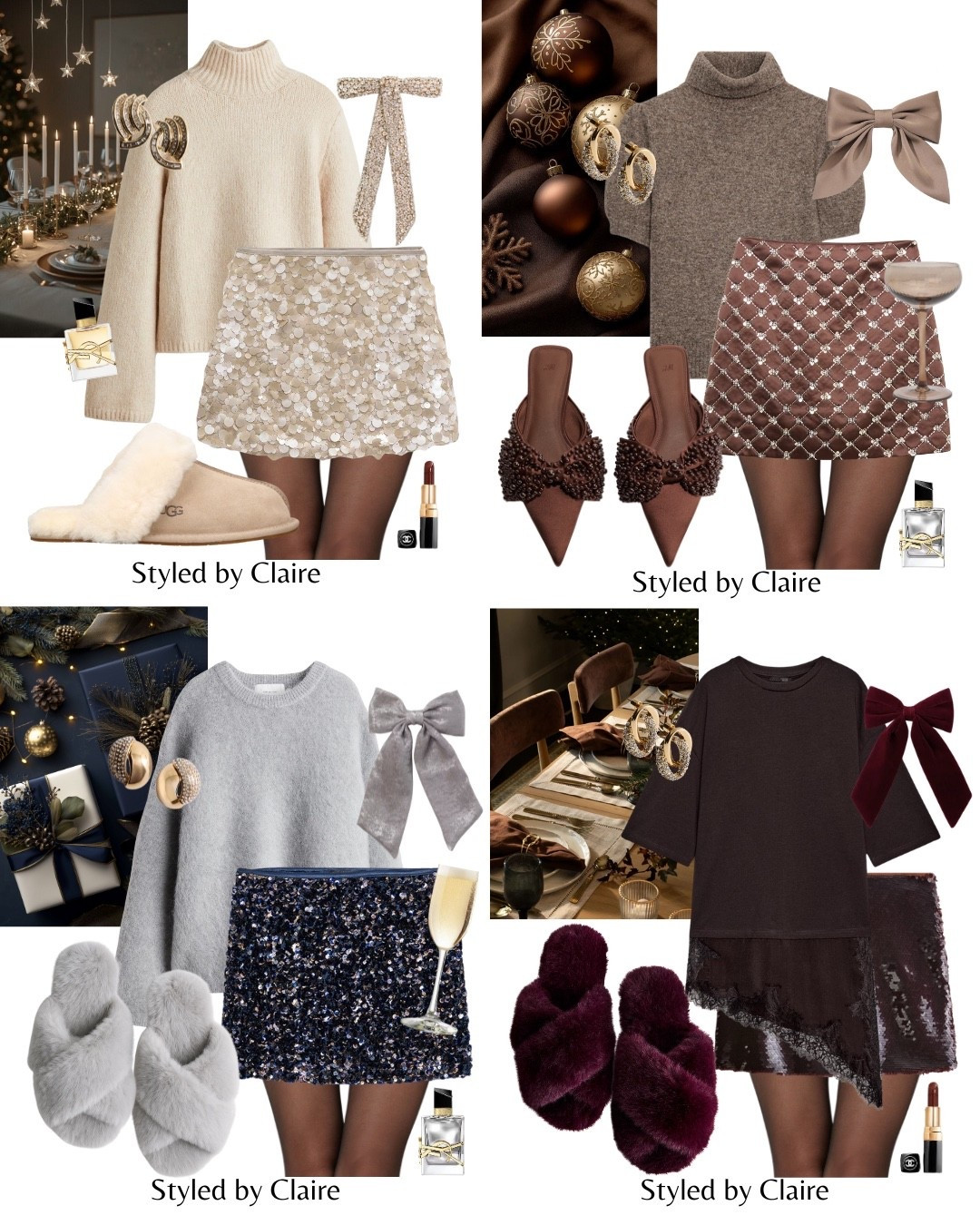 CHRISTMAS DAY AT HOME🎁
Tags: H&M turtleneck knit jumper shimmery silvery sparkle sparkly embellished Ugg scuffette slipper sand cream fluffy earrings mango sheer tights calzedonia fashion Christmas Day festive partywear party girls night in navy Mohair sweater diamonte Zara puff sleeve top lace trim top velvet bow mules cross band 

#LTKfestive #LTKpartywear #LTKstyletip