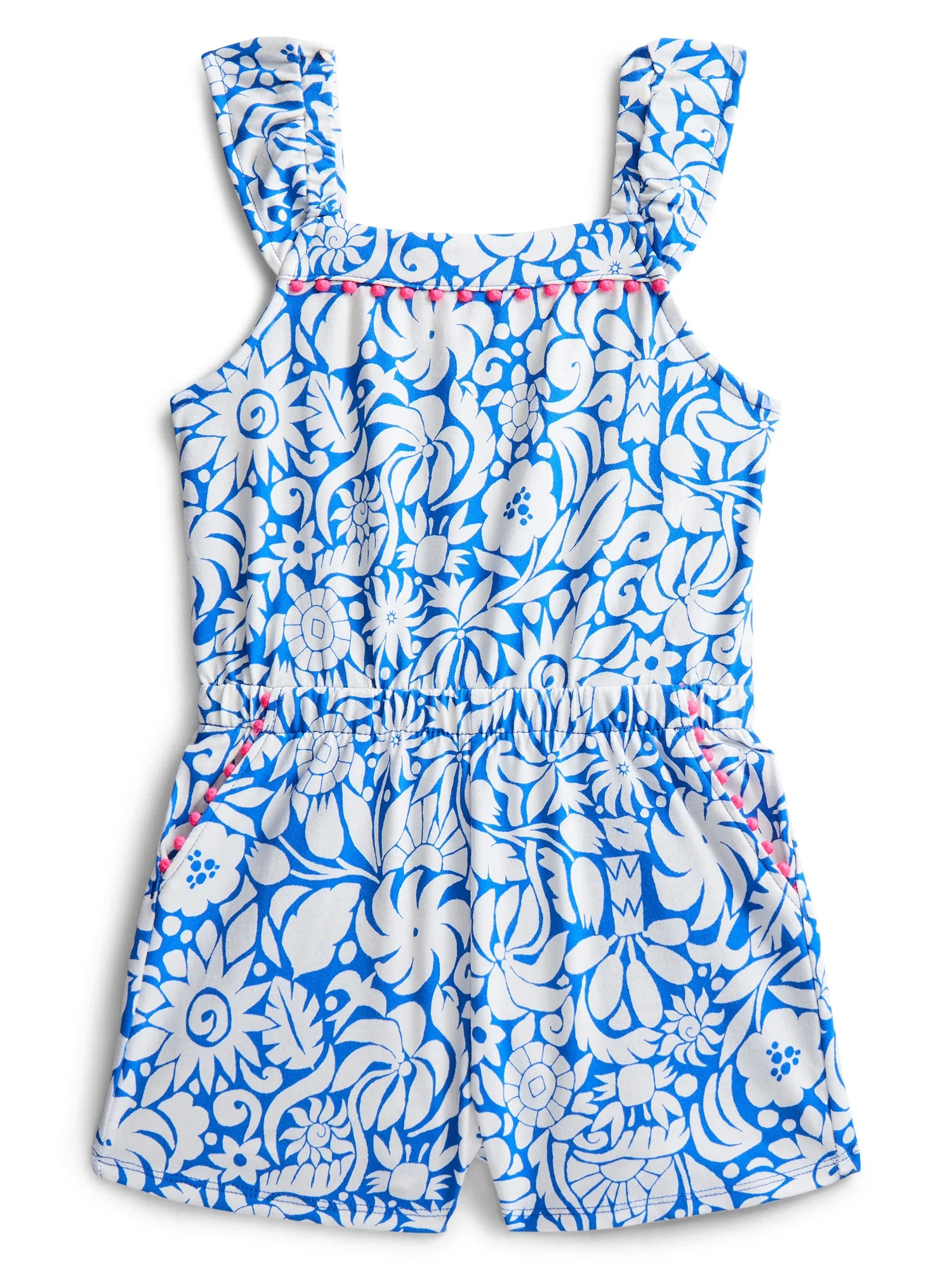 Wonder Nation Toddler Girls Ruffle-Strap Romper, Sizes 12M–5T | Walmart (US)