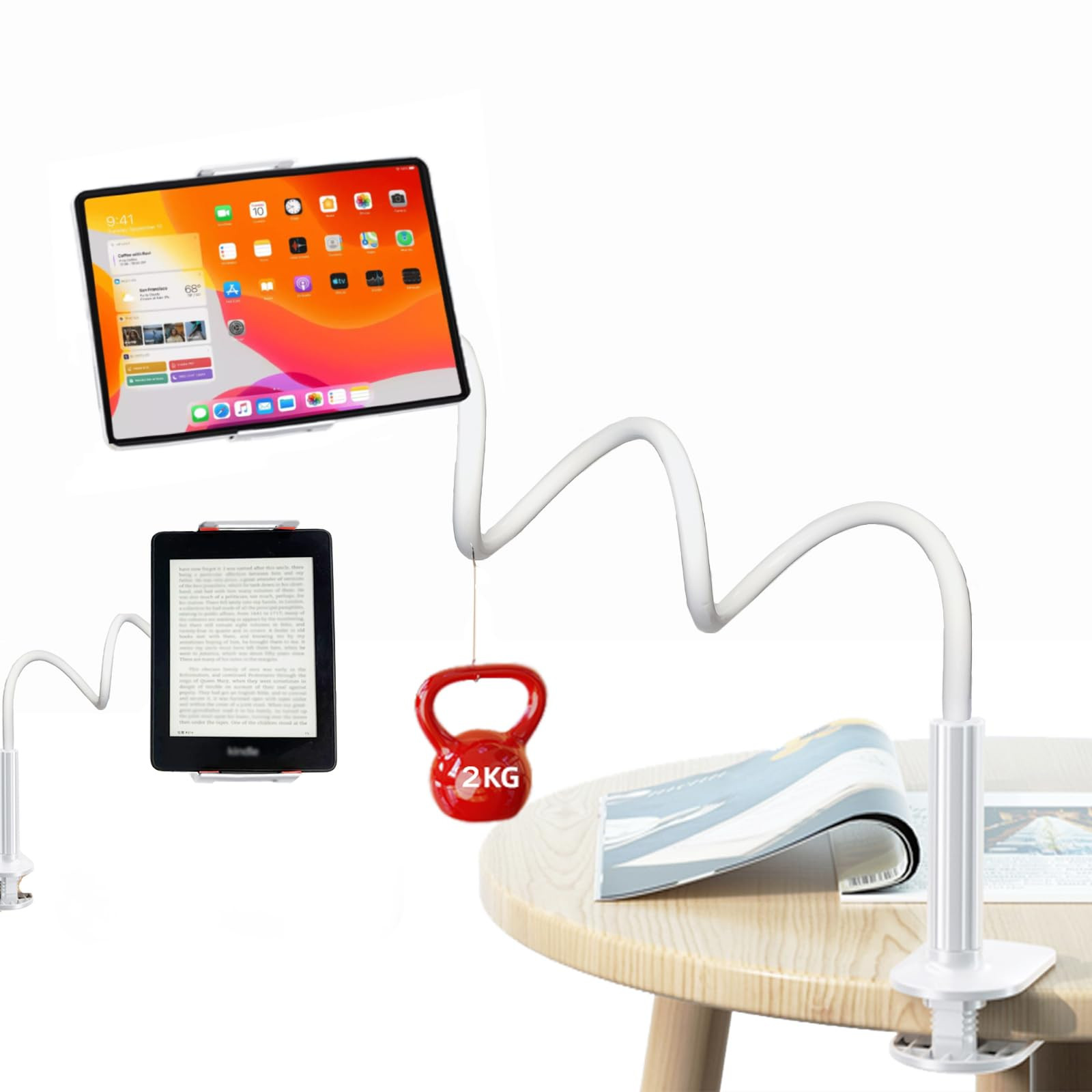 Gooseneck Phone Holder for Bed, iPhone Stand for Desk Recording Fliming Kindle Tablet Stand Acces... | Amazon (US)