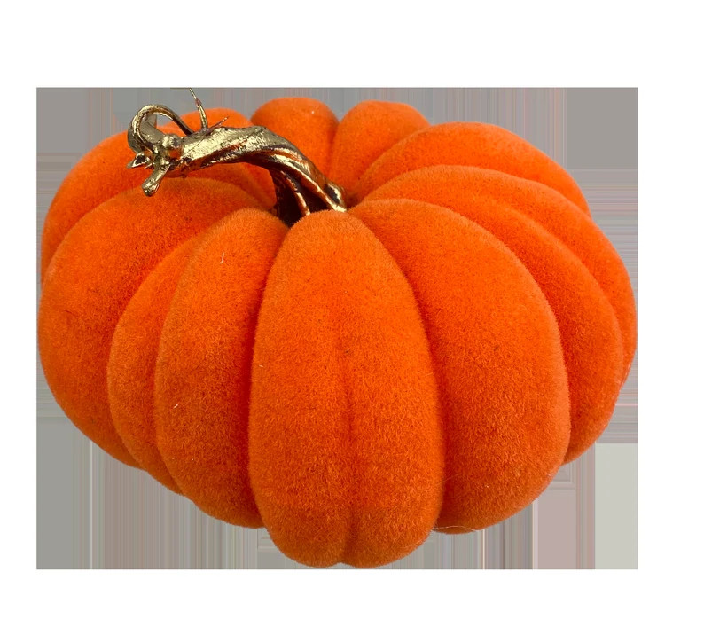 Pumpkin Orange Flocked 4 High 7 Dia Fall - Etsy | Etsy (US)