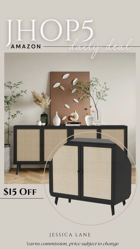 Amazon daily deal, save $15 on this gorgeous modern rattan accent cabinet. Accent cabinet, rattan cabinet, sideboard, dining room furniture, entryway cabinet, media cabinet, Amazon deal

#LTKsalealert #LTKhome #LTKstyletip