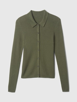 CashSoft Rib Polo Cardigan | Gap | Gap (US)