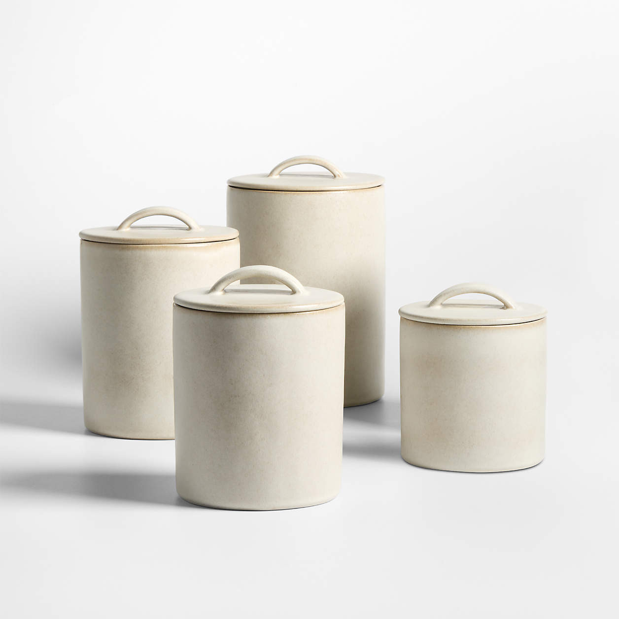 Juno Recycled Stoneware Canisters, Set of 4 | Crate & Barrel | Crate & Barrel