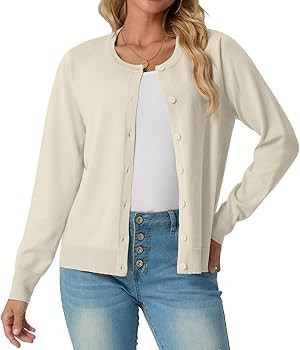 GRECERELLE Cardigan Sweaters for Women Lightweight Long Sleeve Button Up Soft Ribbed Knit Cardiga... | Amazon (US)