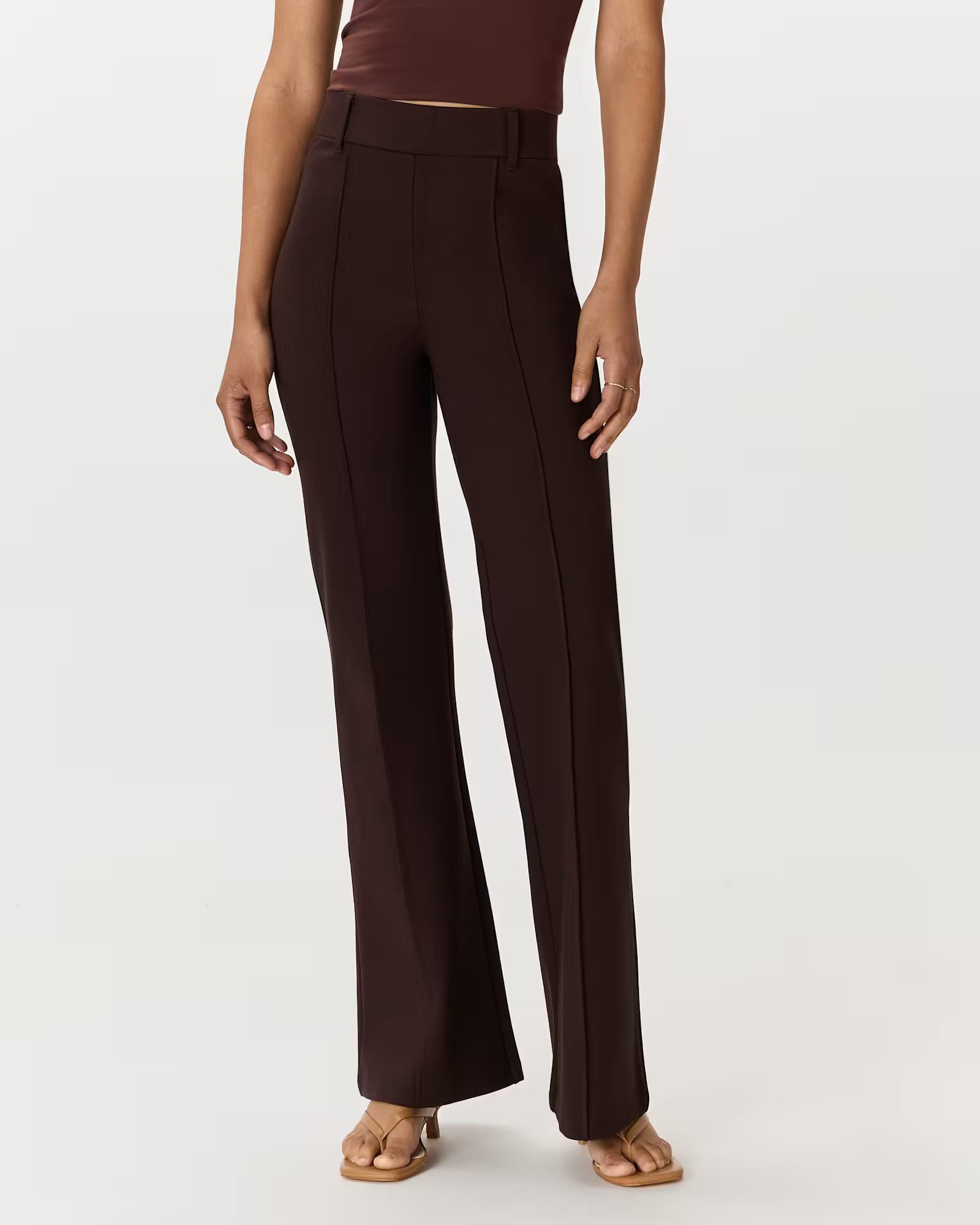 Ultra-Stretch Ponte Flare Leg Pants in Espresso | Quince
