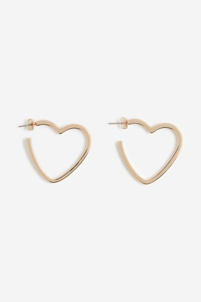 Heart-shaped Hoop Earrings | H&M (US + CA)