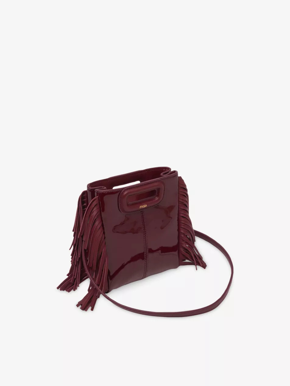 Logo-Embossed Fringed-Trim Patent-Leather Cross-Body Bag | Selfridges
