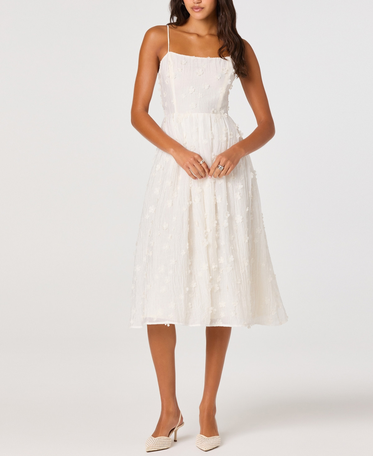Astr the Label Women's Avani Square Neck Dress - Cream | Macy's