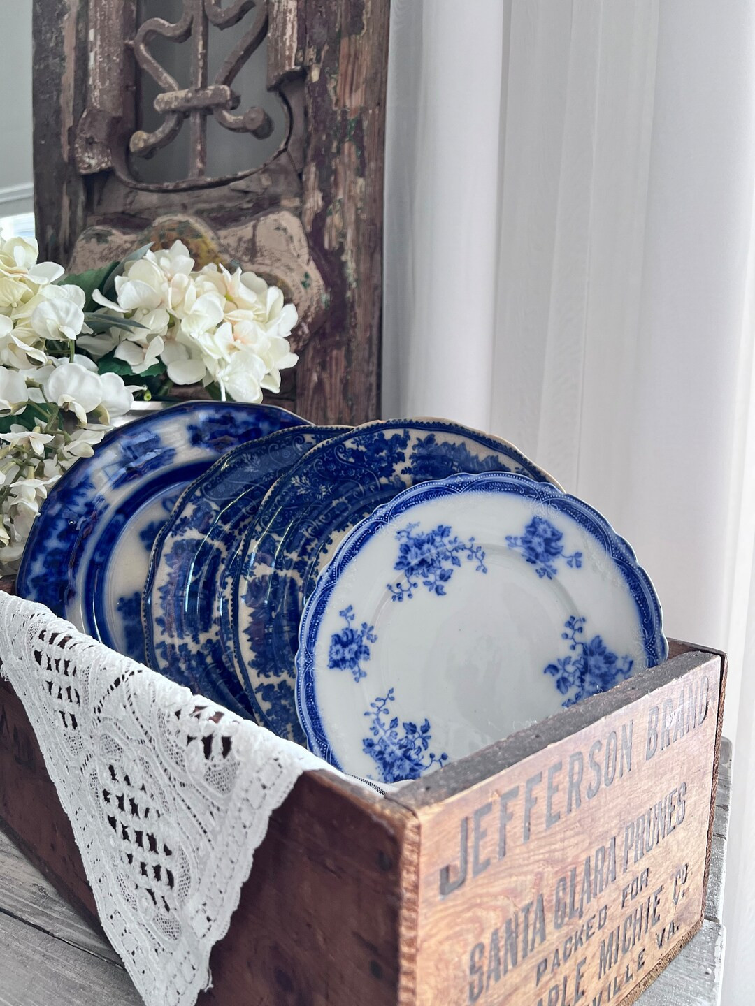 Antique Flow Blue Plates | Etsy (US)