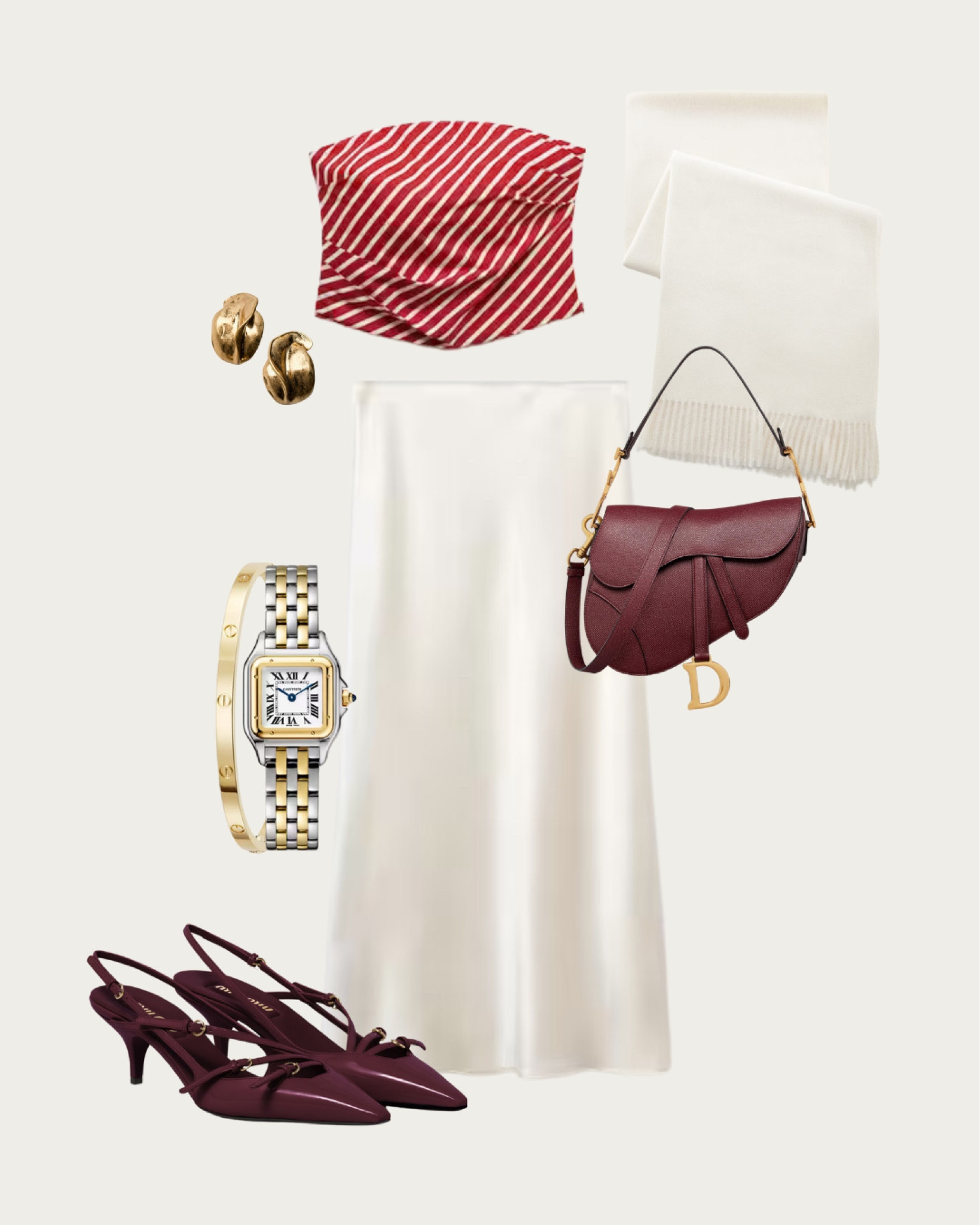 Parisian-inspired outfit is a testament to timeless style.

 The striking balance of a classic striped top with elegant white skirt.

Save this as your go-to inspiration for outfits that transition seamlessly from day to night.