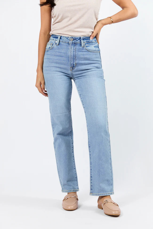 Eden Light Wash Straight Leg Jean SALE | Pink Lily