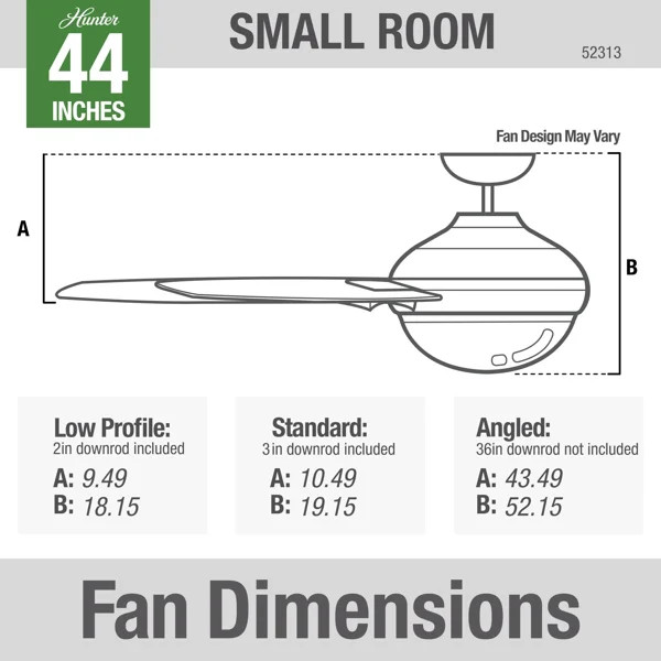 44" Hepburn 4 - Blade Standard Ceiling Fan with Wall Control and Light Kit Included | Wayfair North America