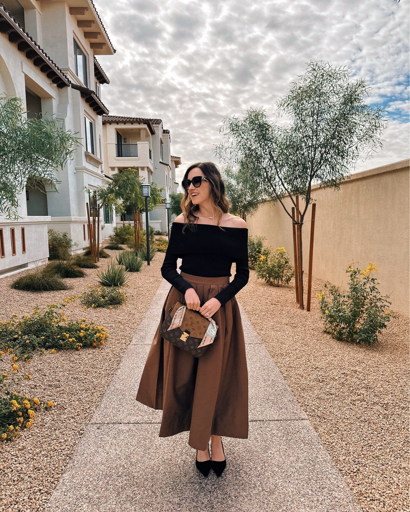 A Thanksgiving outfit idea inspired by Blair Waldorf 🤎🦃 I love this midi skirt paired with this off-the-shoulder top. The skirt is also a great workwear option for the office! Wearing an XS in both! 

#LTKSeasonal #LTKStyleTip #LTKHoliday