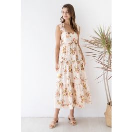 Redolent Bouquet Printed Tie-Strap Maxi Dress | Chicwish