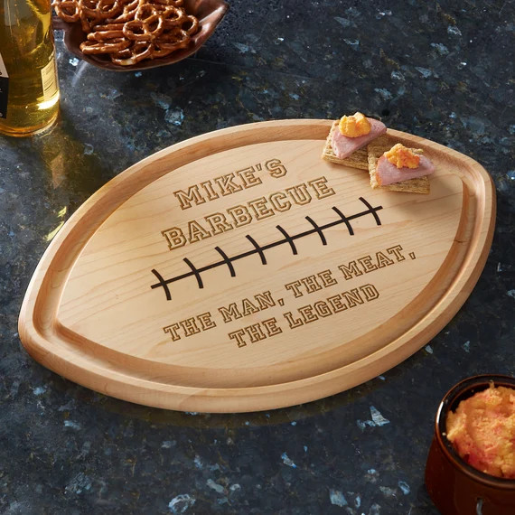 Personalized Football Shaped Cutting Board, Sports Gifts for Him, Football Gifts, Personalized Gi... | Etsy (US)