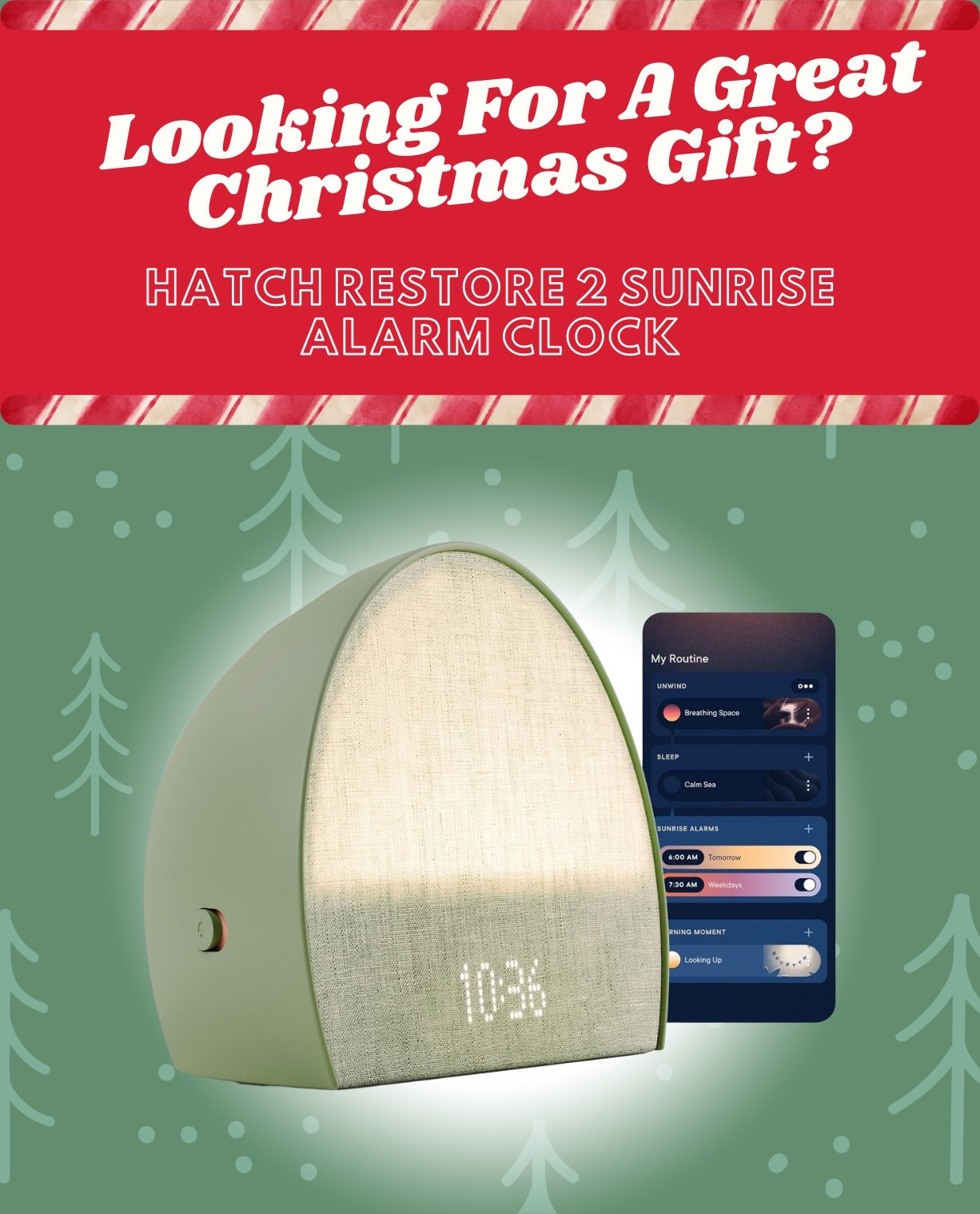🌅 Hatch Sunrise Alarm Clock: Wake Up Refreshed

Experience better mornings with the Hatch Sunrise Alarm Clock. This customizable smart alarm offers dimmable lighting, soothing sounds, and sunrise simulation to gently wake you up feeling energized. It's the perfect addition to your morning routine or a thoughtful gift for improving sleep and relaxation.

#LTKGiftGuide #LTKHome #LTKHoliday
