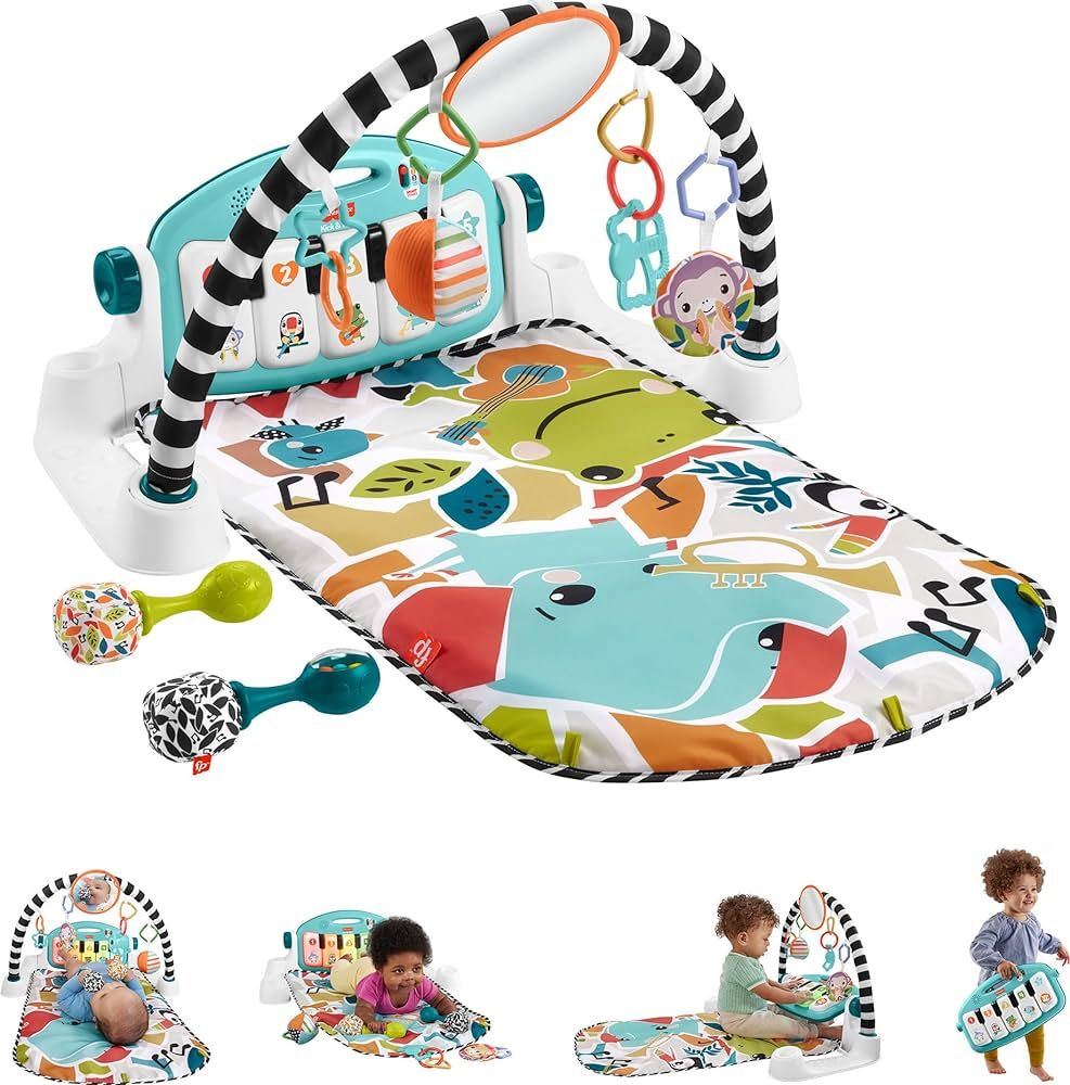 Fisher-Price Baby Gift Set Glow and Grow Kick & Play Piano Gym Baby Playmat & Musical Toy with Sm... | Amazon (US)