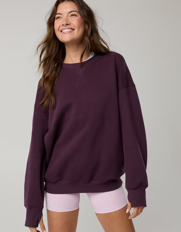 OFFLINE By Aerie Cloud Fleece Oversized Crewneck Sweatshirt | American Eagle Outfitters (US & CA)