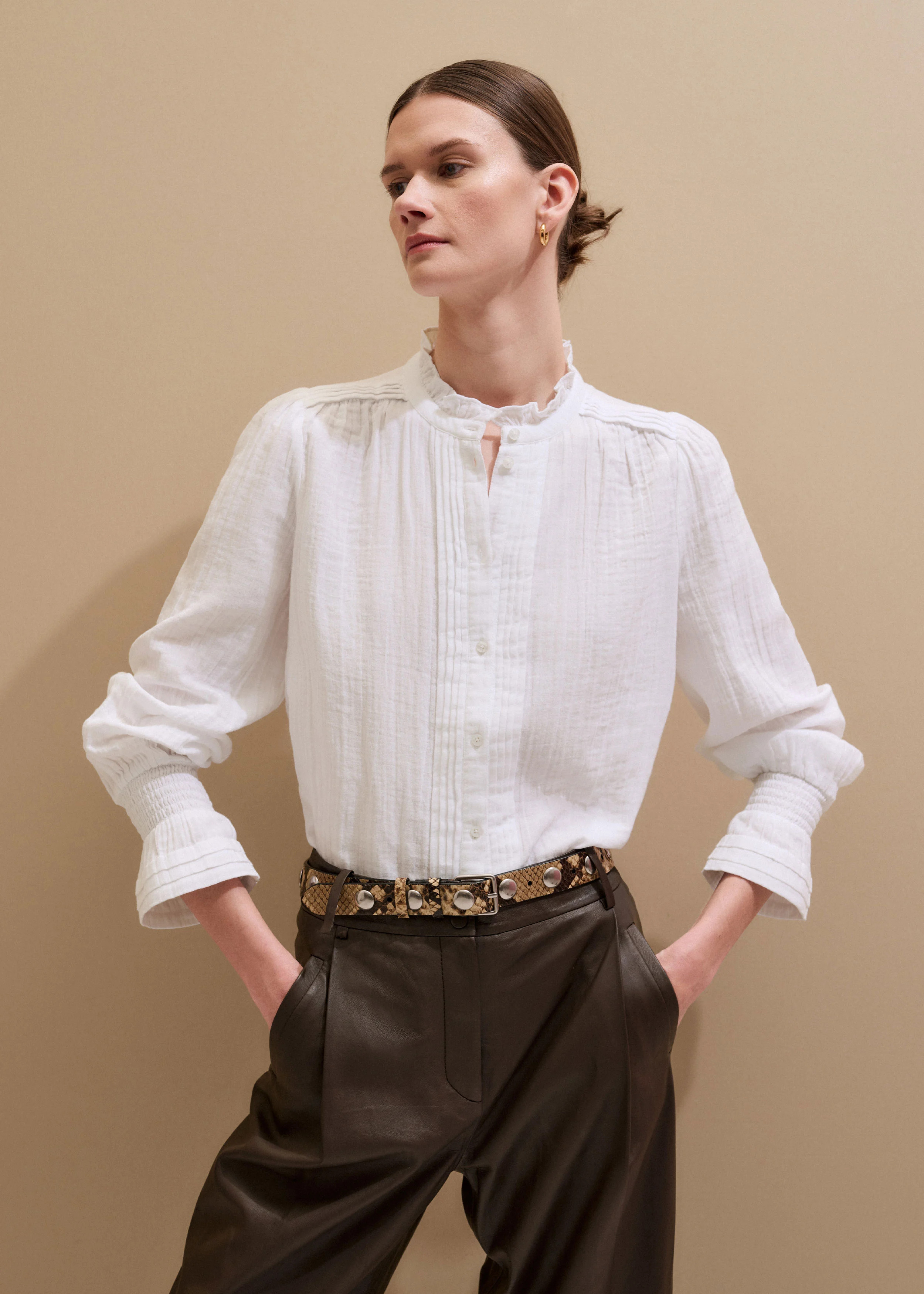 Pleat Summer Blouse Cotton Cheesecloth | ME+EM US