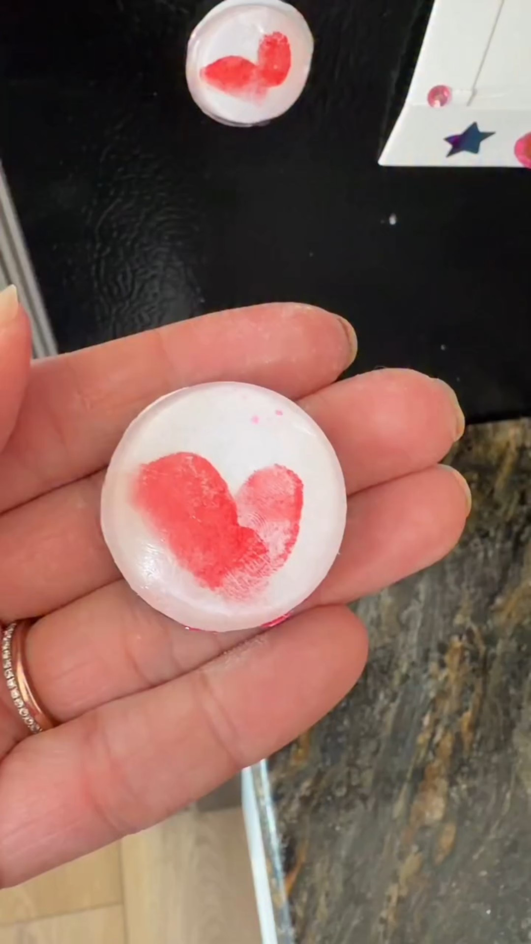 Another crafternoon series. 
Fingerprint heart magnets to make with your kids. We made them for valentines, but they’ll be on the fridge year round. 
If you have two kids, I used one finger print of my toddler, then the other was my baby’s to make the heart. 

What you need: 
Stamp pad 
Paper
Clear gem 
Glue
Magnetic backing (ours had a sticky back) 
Linked everything! 

#fingerprintmagnet #fingerprintcrafts #diymagnets #toddlercrafts #valentineskeepsake