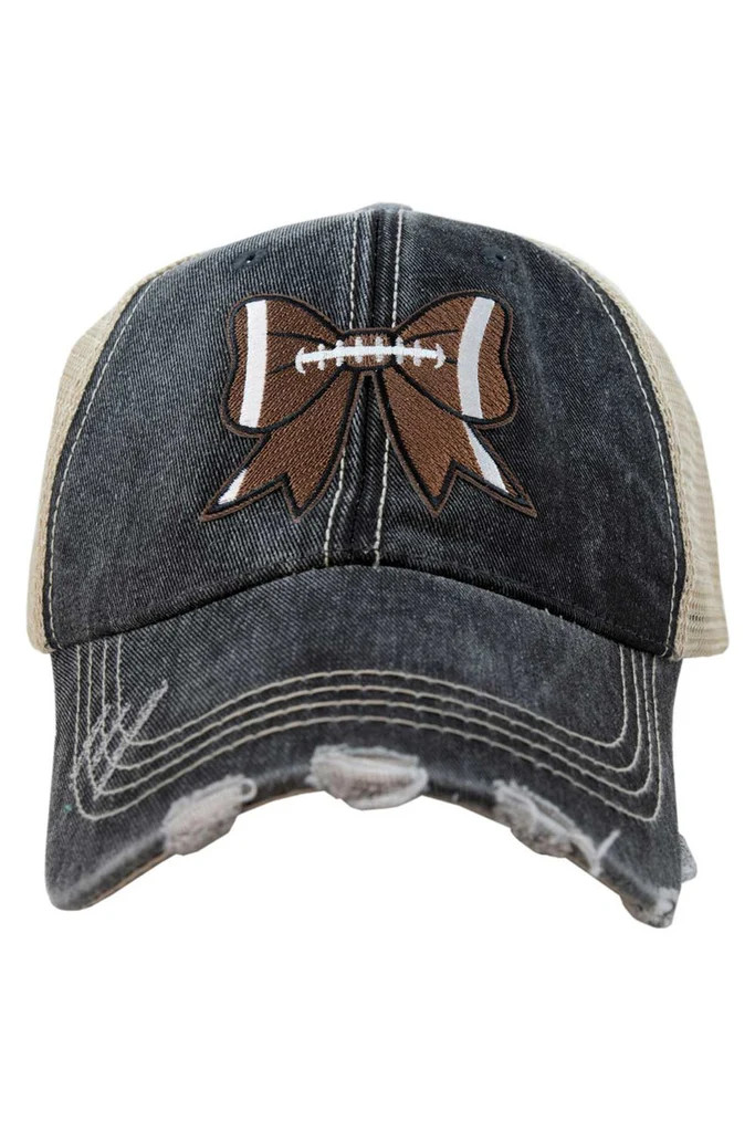 Football Bow Coquette Patch Trucker Hat | Katydid.com