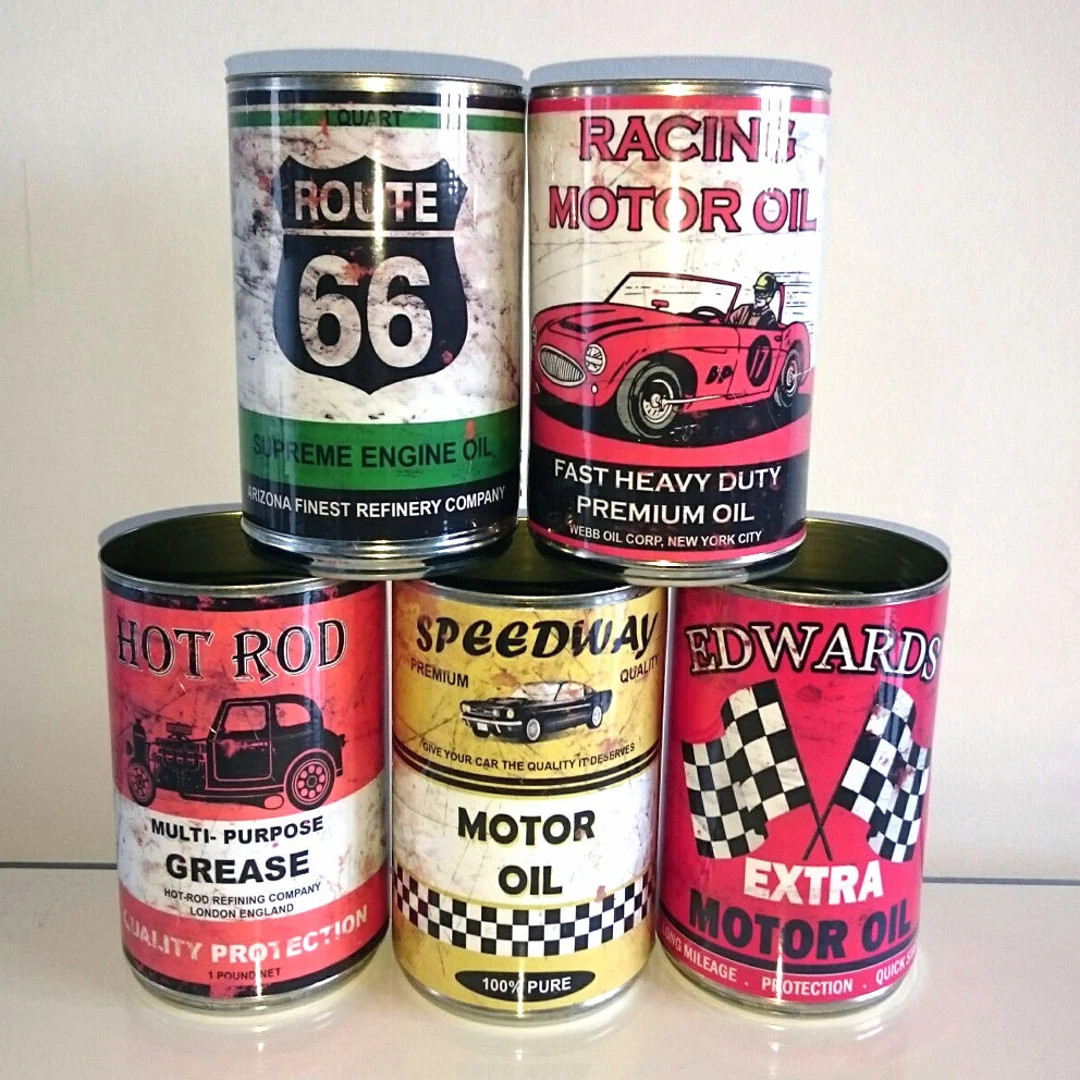 Job lot 5 reproduction  vintage classic  oil cans tins display props gas station collectible rust... | Etsy (US)