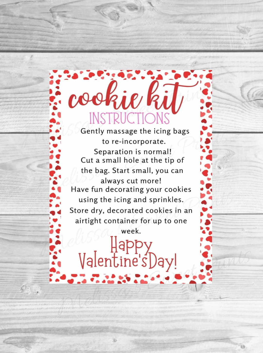 Valentine's Day Cookie Kit Instructions Valentine's Day DIY Cookie Kit Card Valentine's Day Cooki... | Etsy (US)