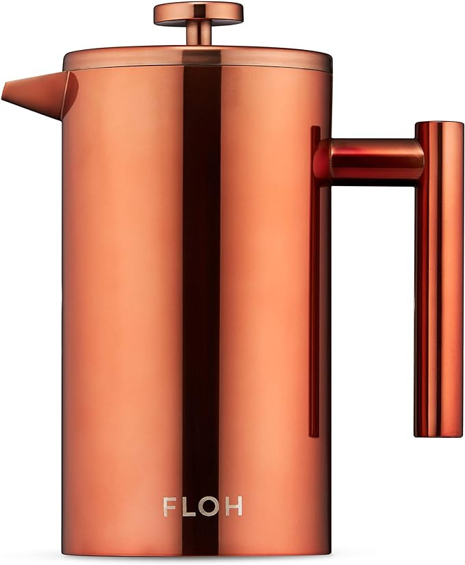 Floh French Press for Coffee & Tea in Rose Gold Copper - 34 Oz Insulated Stainless Steel Coffee M... | Amazon (US)