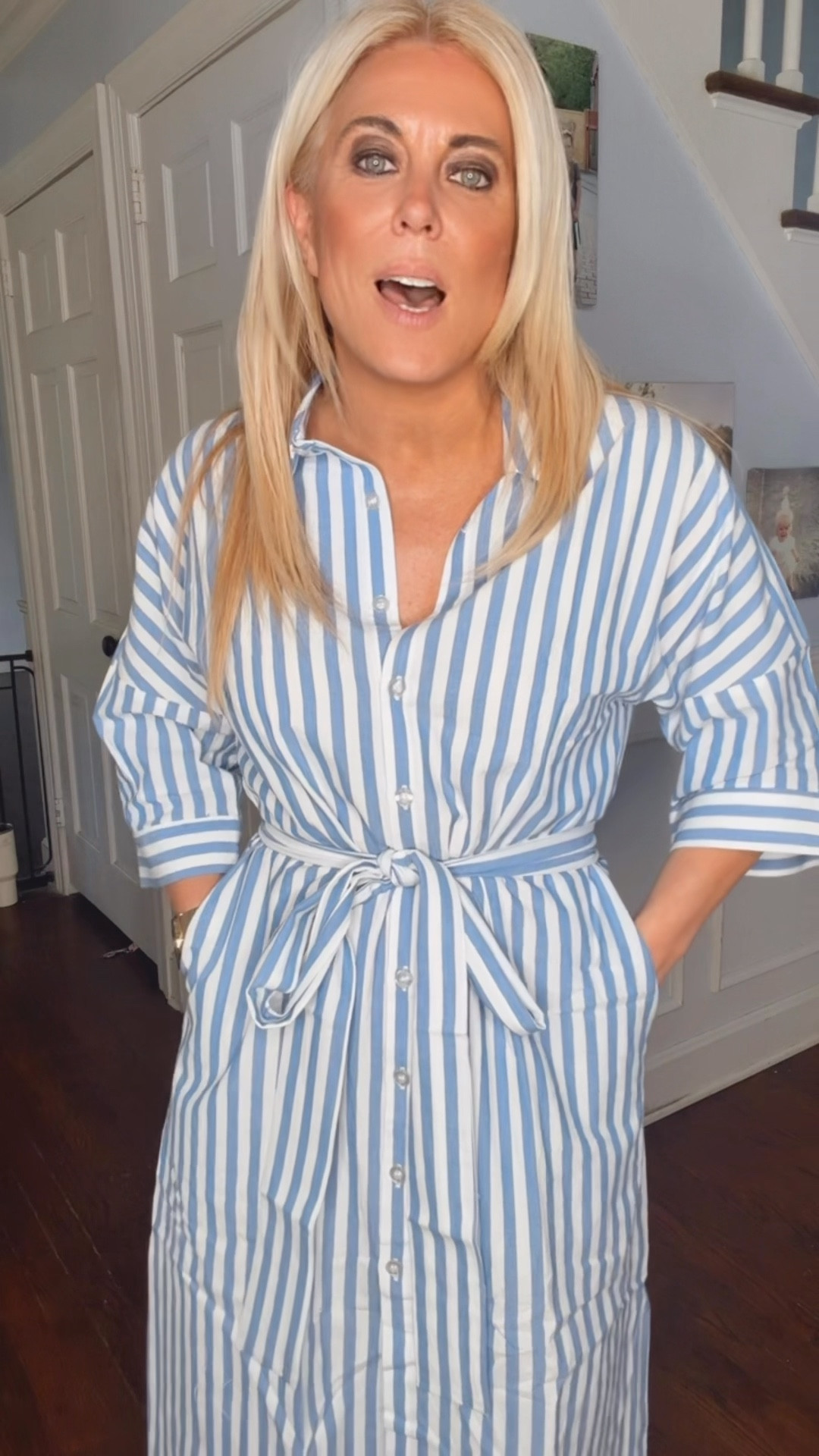 Linen-blend Striped dress

#LTKootd