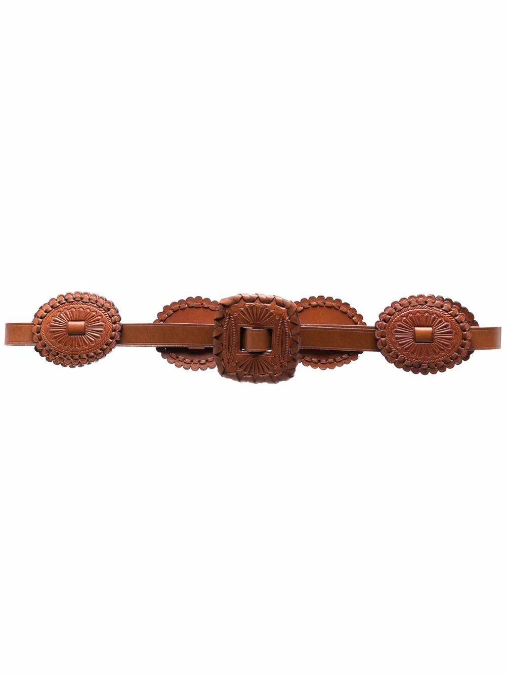 Concho ornate-plaque skinny belt | Farfetch (US)