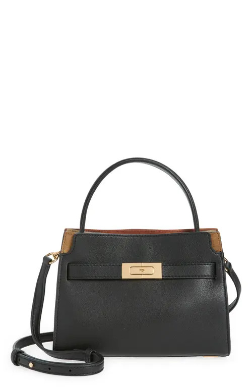 Tory Burch Petite Lee Radziwill Leather Double Bag in Black at Nordstrom | Nordstrom