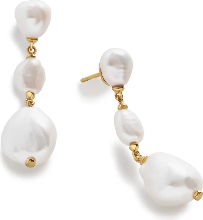 Nura Reef Triple Freshwater Pearl Drop Earrings | Nordstrom