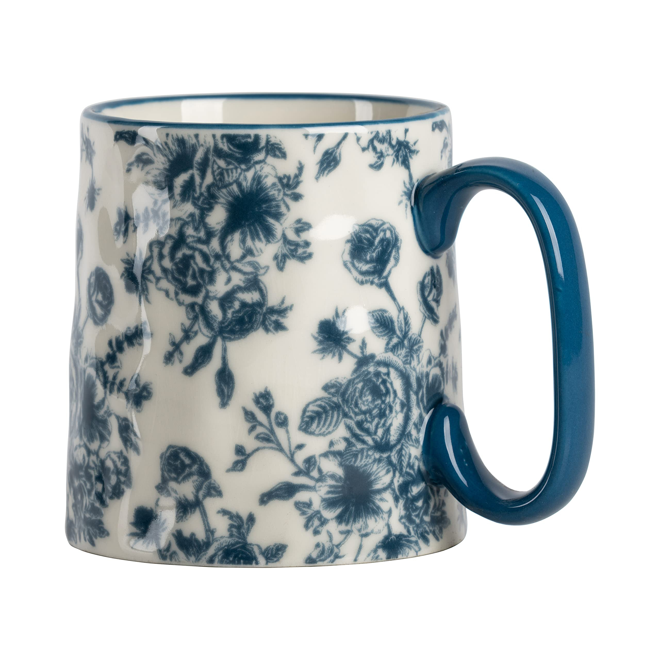 10 Strawberry Street Bella Mug, Set of 4, 18 oz, Line Floral Blue | Amazon (US)