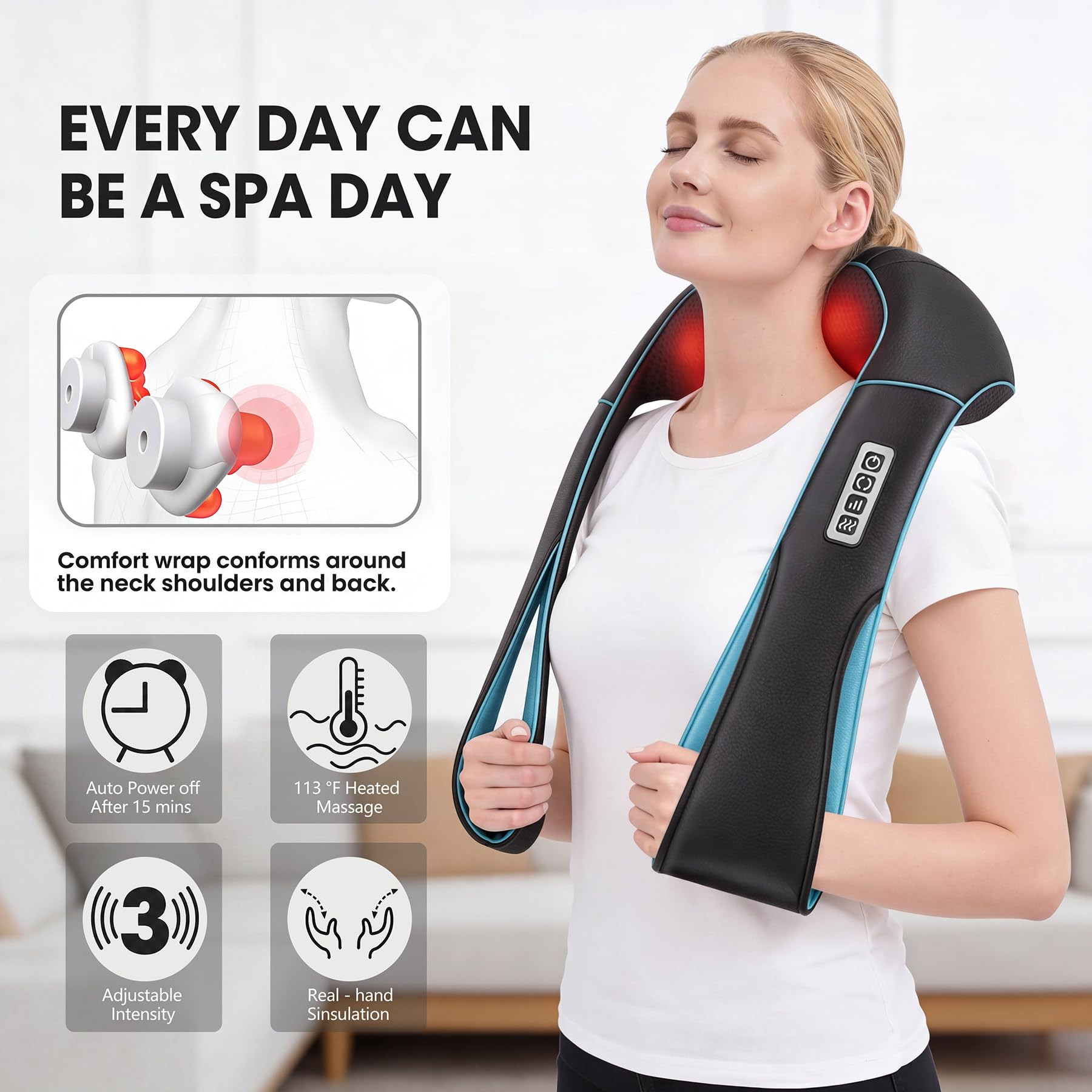 MagicMakers Shiatsu Neck Massager with Heat for Pain Relief Deep Tissue \u2013 Mothers Day Gifts ... | Amazon (US)