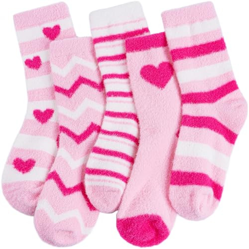 HONGTEYA Valentines Day GIfts Fuzzy Socks for Women Girls Cozy Soft Warm Winter Fluffy Slipper So... | Amazon (US)