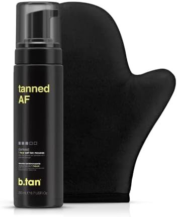 b.tan Ultra Dark Self Tanner Kit | Get Tanned AF Bundle - Dark Self Tanner Mousse with Self Tanning  | Amazon (US)