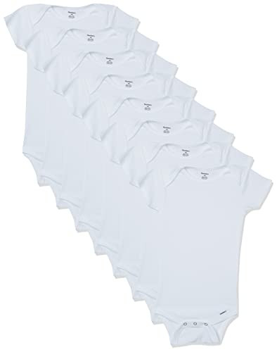 Amazon.com: Gerber Baby Short Sleeve Onesies Bodysuits, Solid White, (Pack of 8) 18 Months: Cloth... | Amazon (US)