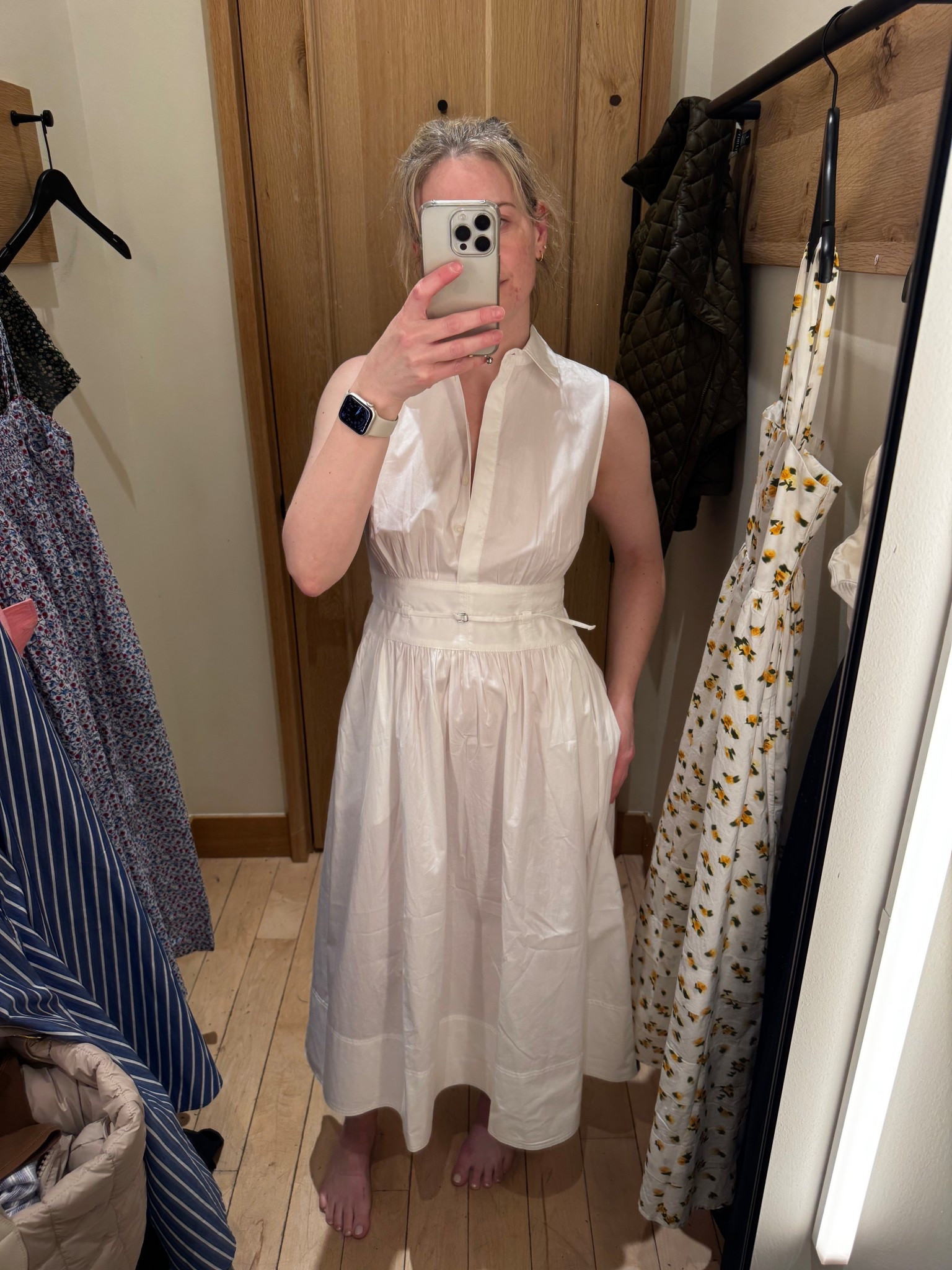 Tried on a few things at JCrew yesterday that were part of the spring sale. This dress fit so well, and has a tailored feel. They didn’t have my usual size in store so I’m in one size smaller (I’m in a 0 instead of a 2). Although it fit just fine this dress does fit true to size. I didn’t have any extra room in the rib area. I’d love to have this in all the colors and patterns. So pretty! 

#LTKFindsUnder100 #LTKSaleAlert #LTKStyleTip