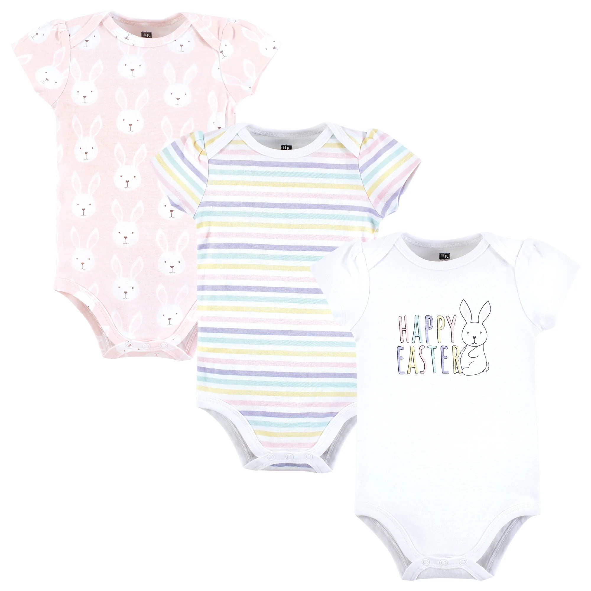 Hudson Baby Infant Girl Cotton Bodysuits, Easter Bunny Pink, Preemie | Walmart (US)