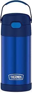 THERMOS FUNTAINER 12 Ounce Stainless Steel Vacuum Insulated Kids Straw Bottle, Blue | Amazon (US)