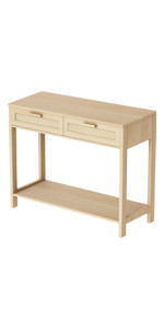 CREATIVELAND Console Table, 2 Drawers Hamilton Rattan Console Table, Entry Storage Rustic Sofa Si... | Amazon (US)
