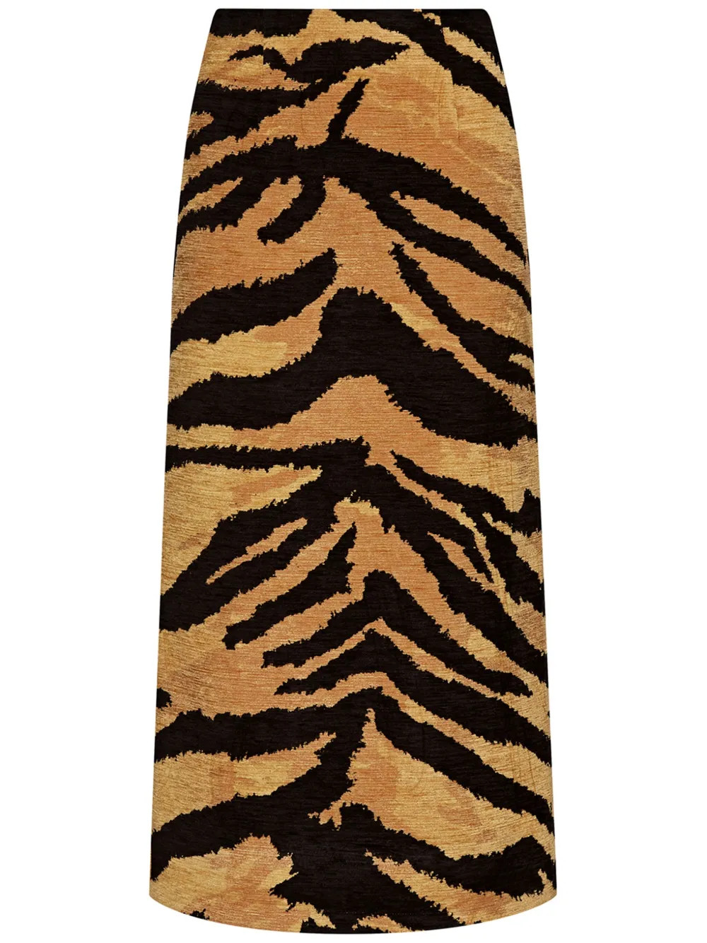 Oscar De La Renta Tiger Chenille Jacquard Pencil Skirt - Farfetch | Farfetch Global