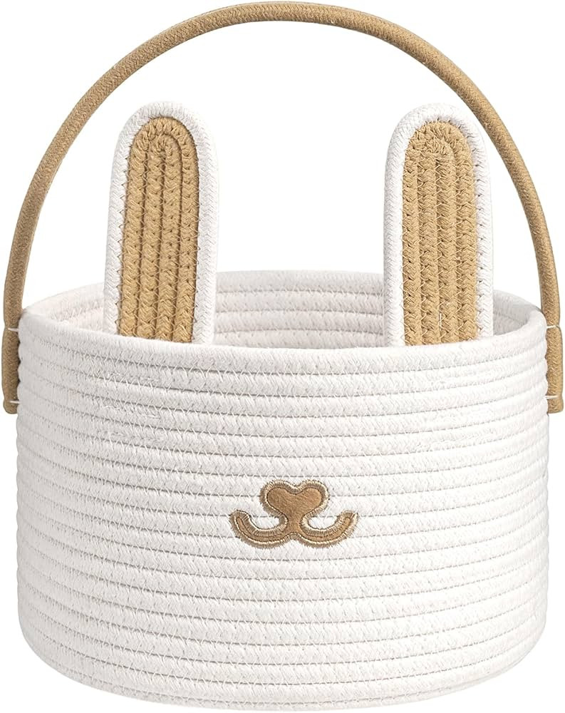 HiChen Easter Egg Basket Empty, Small Woven Basket with Handles, Easter Bunny Baskets for Toddle ... | Amazon (US)