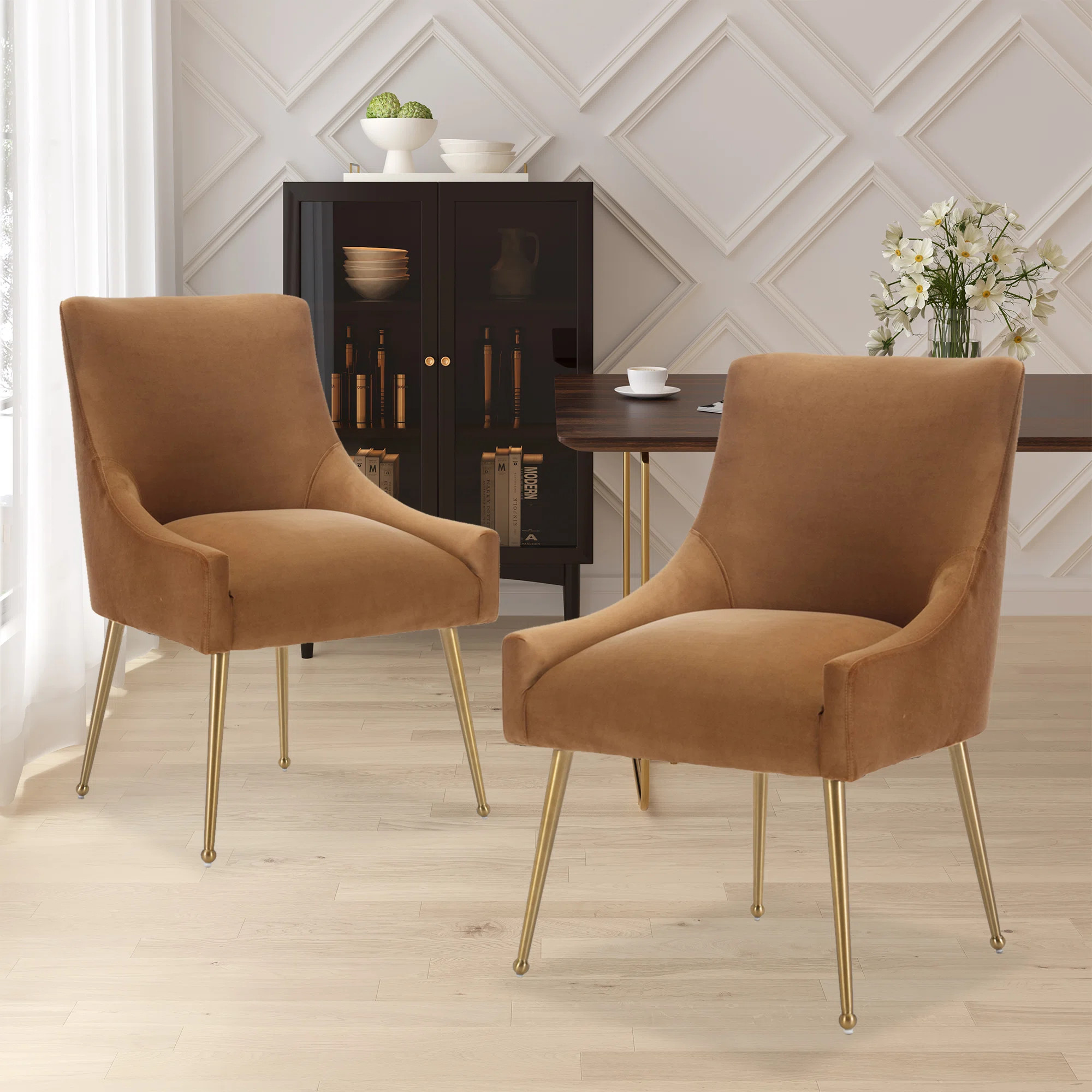 Magallanes 19.69'' H Velvet Upholstered Side Chair (Set of 2) | Wayfair North America