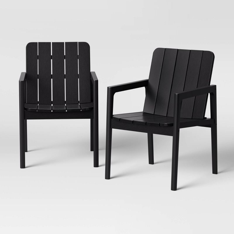 2pk Blackened Wood Patio Dining Chair - Smith &#38; Hawken&#8482; | Target