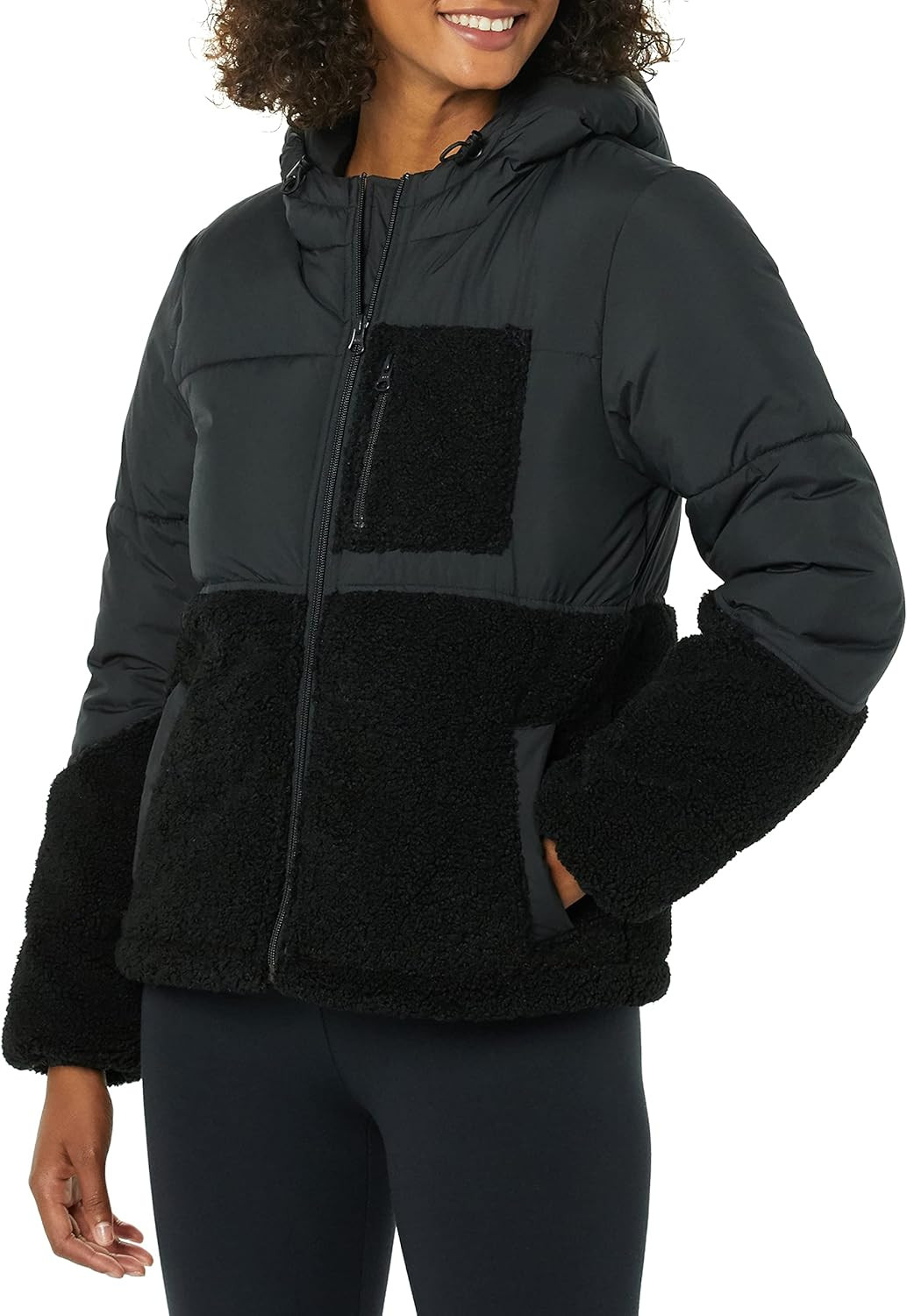Amazon Essentials Women's Sherpa Puffer Jacket | Amazon (US)