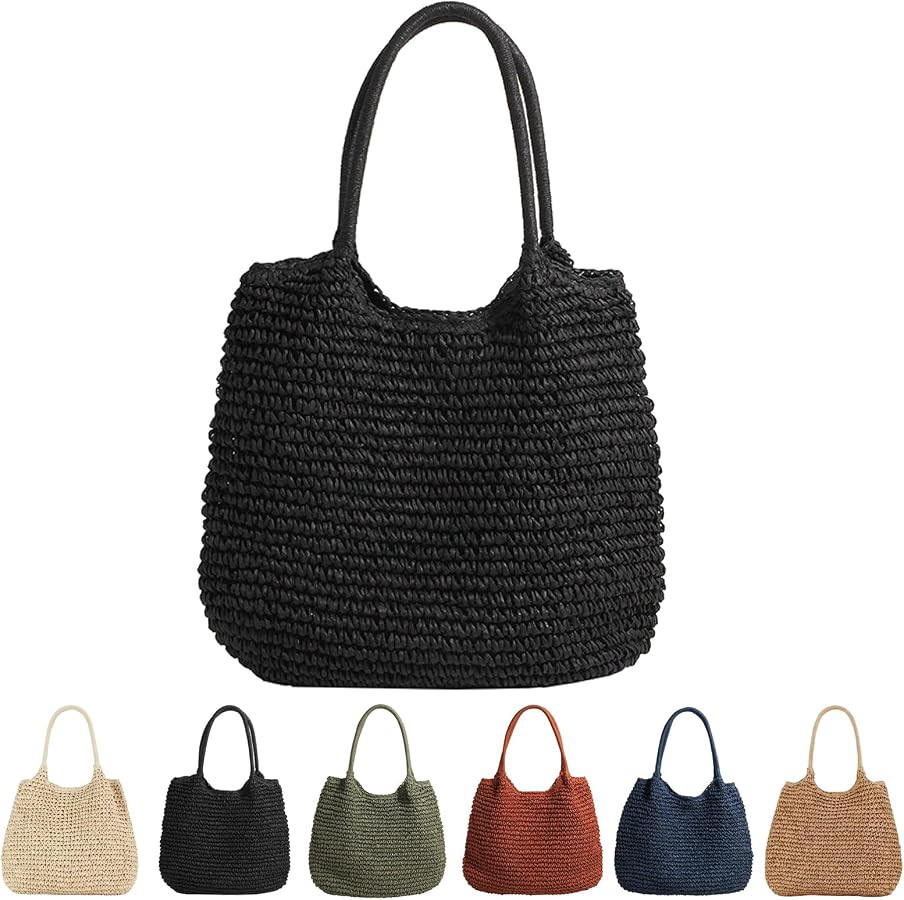Women's Summer Straw Bag, Summer Straw Shopper Straw Bag, Large Capacity Beach Bag, Boho Braided ... | Amazon (UK)